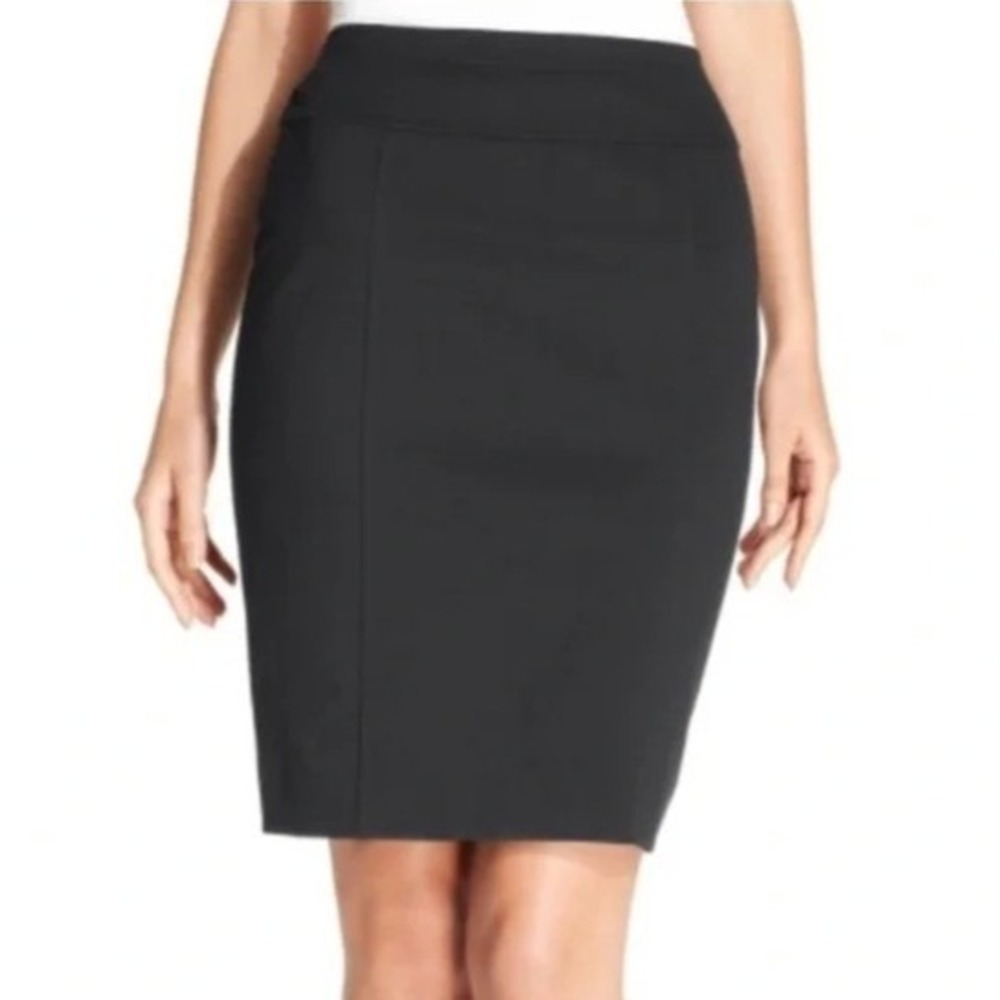 Ellen Tracy Pencil Skirt‎ Women's 6 Charcoal Stretch Minimalist Career Classic